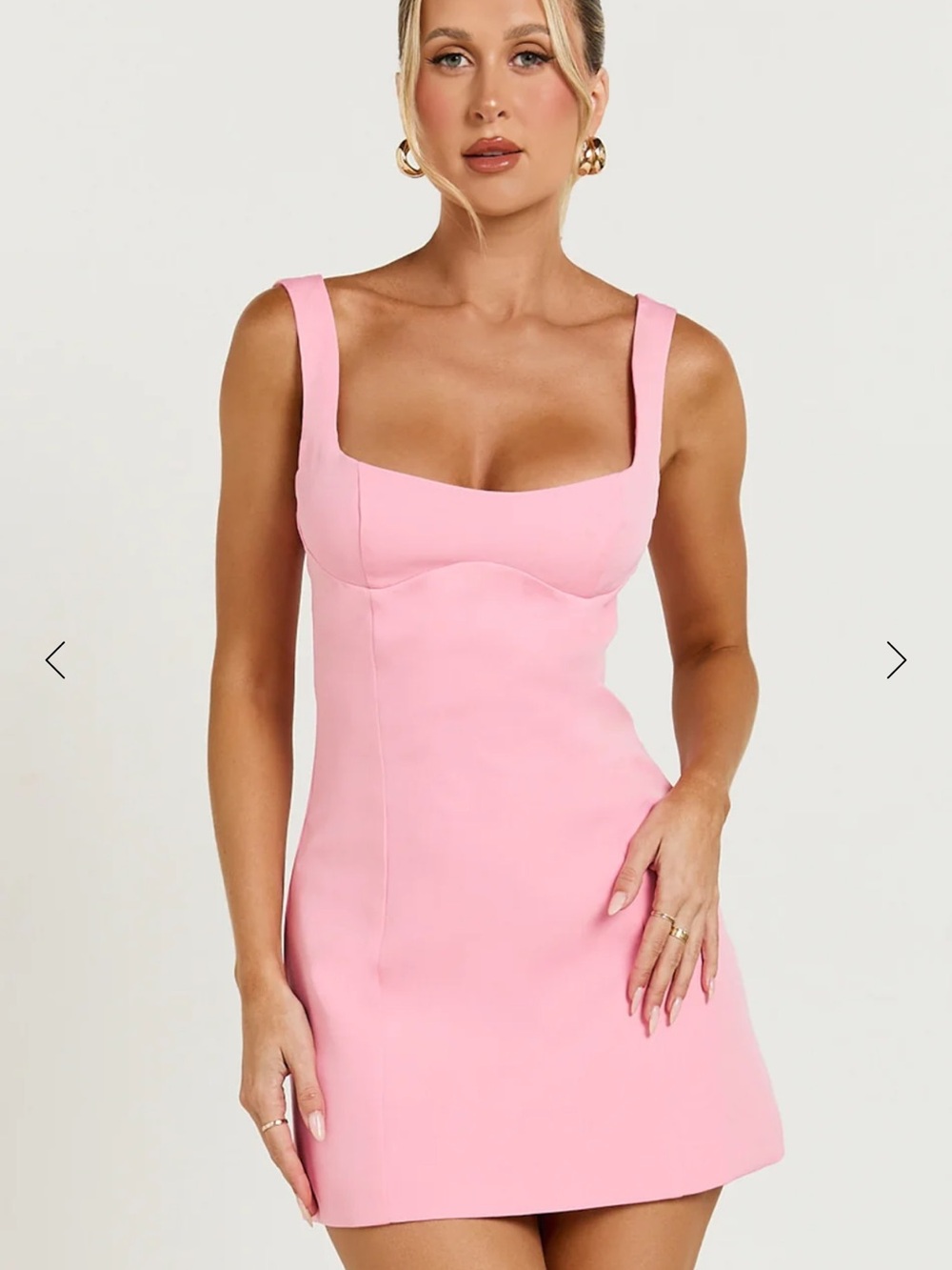 Showpo Blush Pink Square Neck Mini Dress
